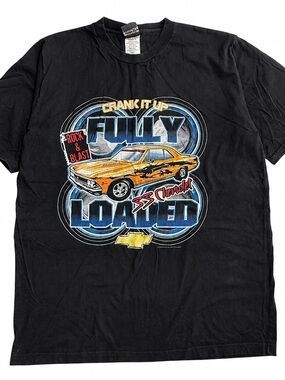 Chevrolet Fully Loaded Graphic T Shirt‎ Mens 2XT Tall Black Muscle Car Chevy Tee